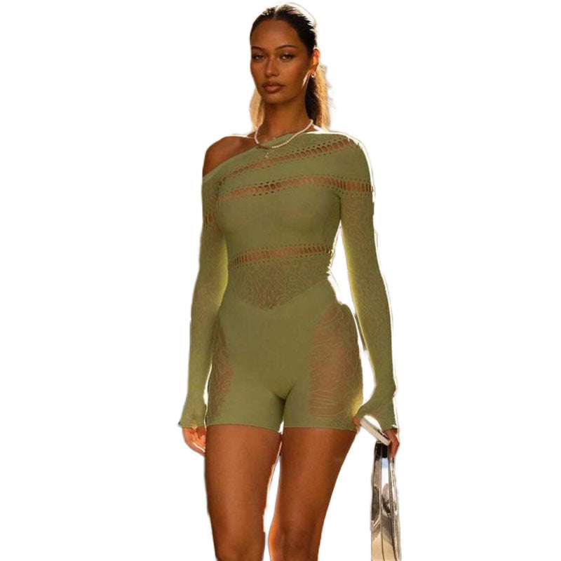 Cross-border, European, American, and foreign wear women's clothing Amazon popular slanted shoulder sexy nightdress YDT177
