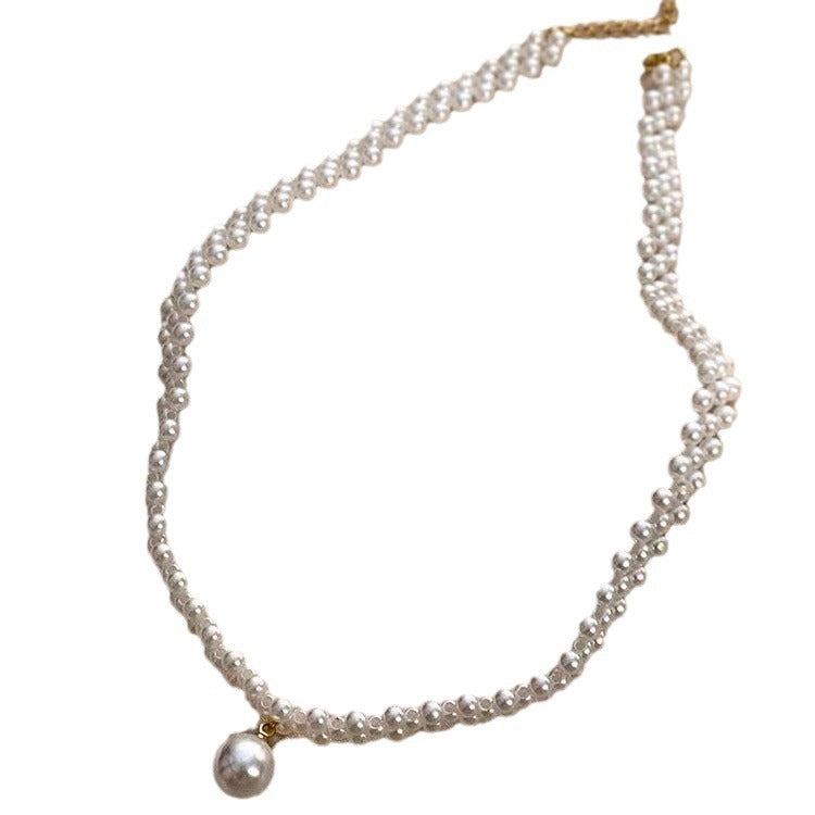 Pearl necklace women's 2023 new trendy light luxury niche design high-end clavicle chain short fashion necklace