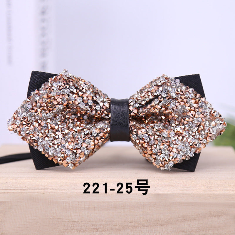 221 multicolor male bow tie crystal rhinestone starry wedding groom bow tie bow bow male wedding collar flowers