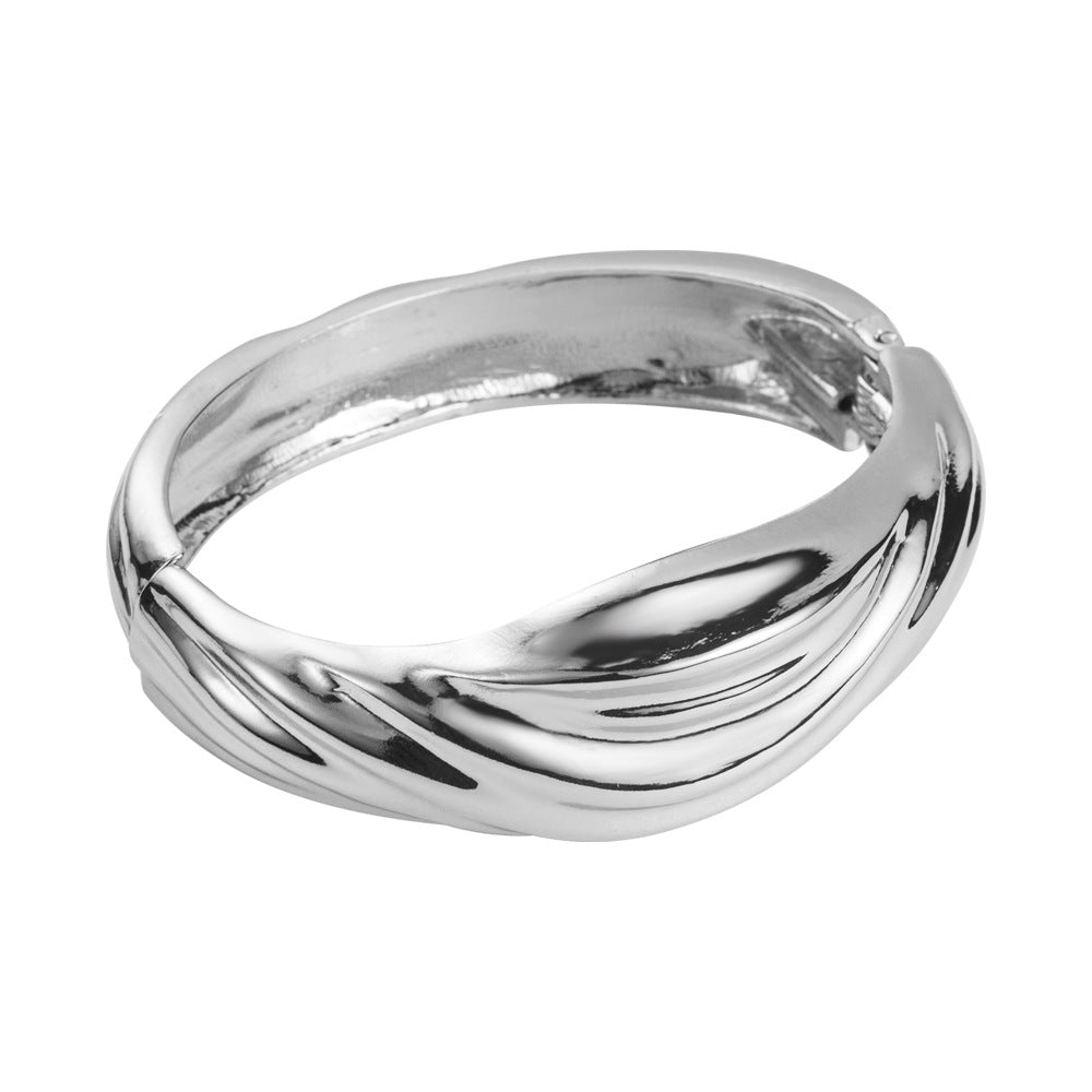 French niche thread, water ripples, concave and convex texture, elastic bracelet, women's light luxury, high-end sensual ring couple bracelet