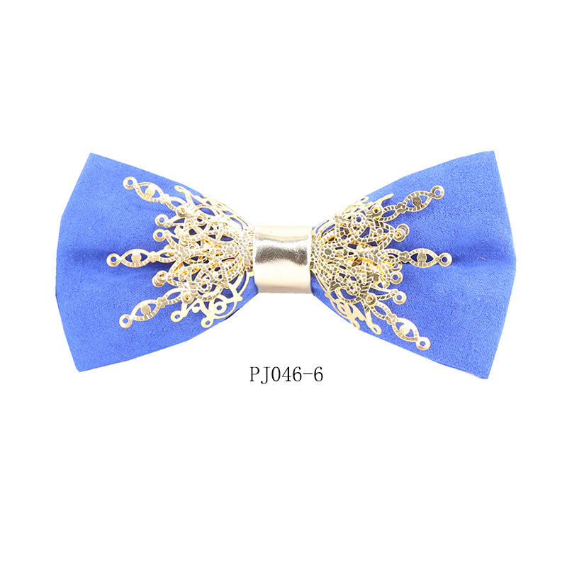 Men's Business Korean Bow Tie Men's Wedding Shirt Dress Red Metal Hardware Bow Multicolor