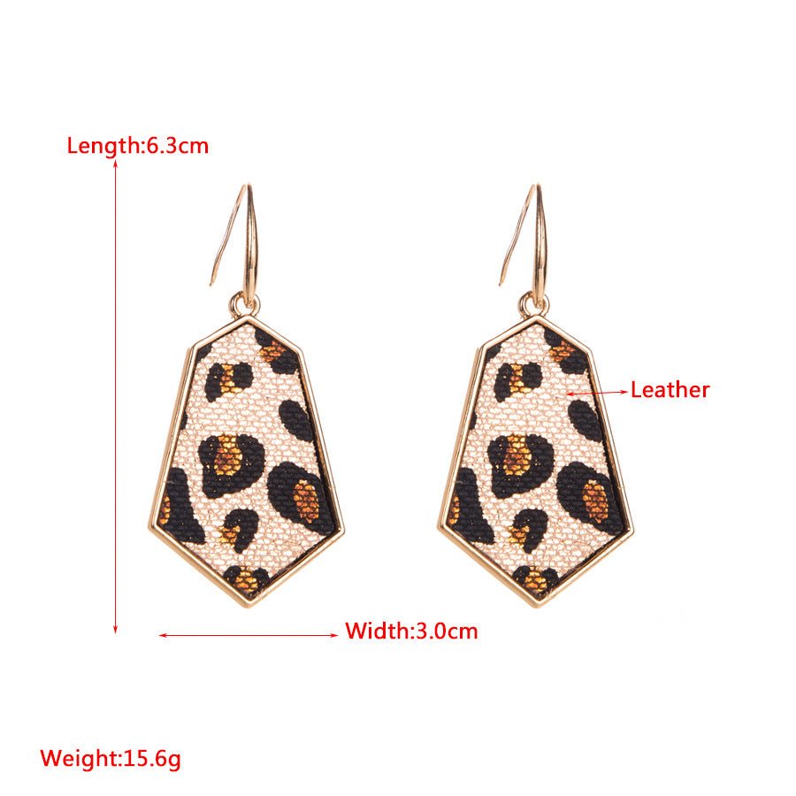 Foreign trade hot-selling new leather earrings cross-border alloy diamond super flash leather temperament earrings trend exaggerated earrings