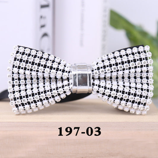 197 Net Diamond Black White Crystal Bow Tie Men's Wedding Wedding Collar Flower Children's Suit Bow