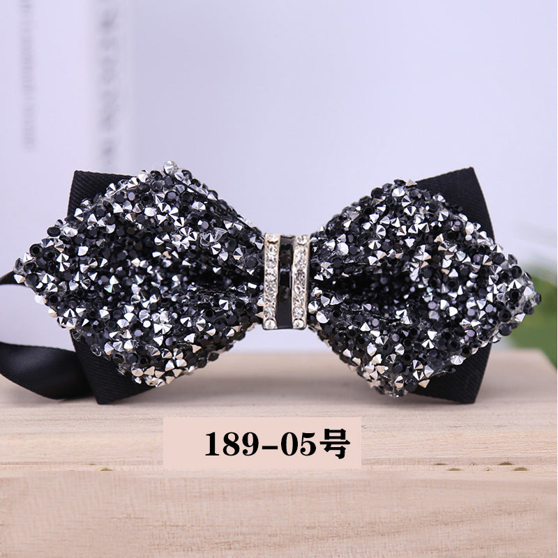 189 crystal bow tie, rhinestones, starry banquet, nightclub, diamond marry, groom, clay bow