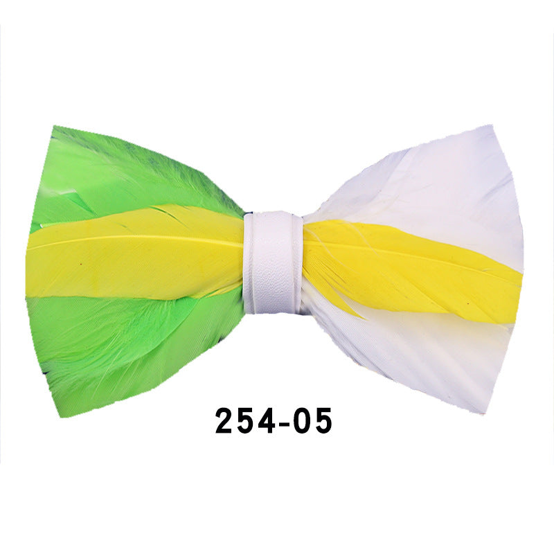 254 Colorful Children's Feather Bow Tie Men's Suit Collar Flower Party Banquet Best Man Flower Girl Suit Collar Flower