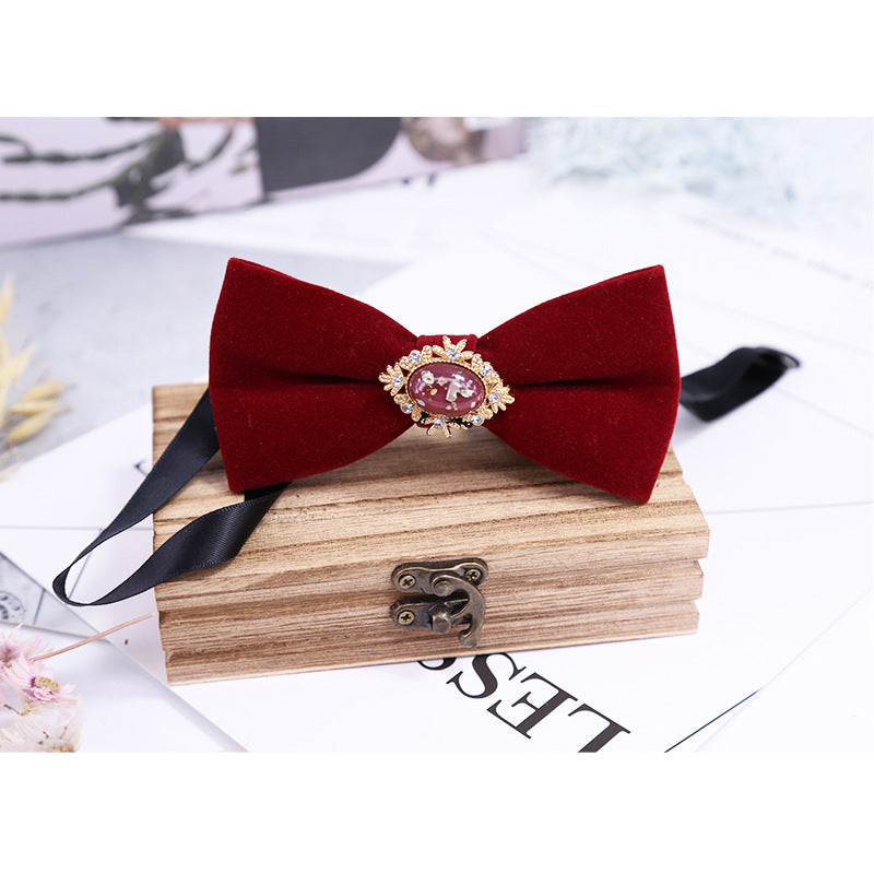 old shop groom wedding dress bow bow Korean version of business performance suit shirt bow tie