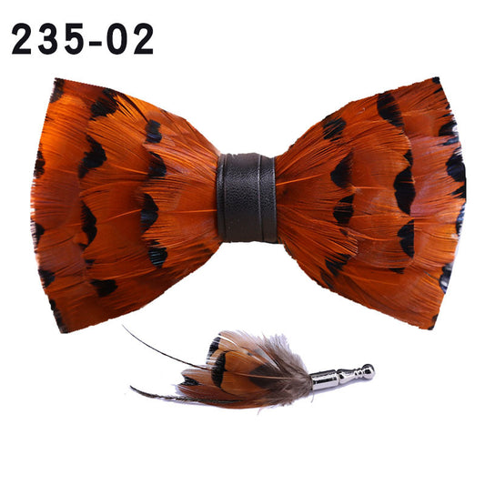 Yellow Feather Bow Tie Men's Wedding Officiating Wedding Suit Suit Accessories Shirt Collar Flower Butterfly