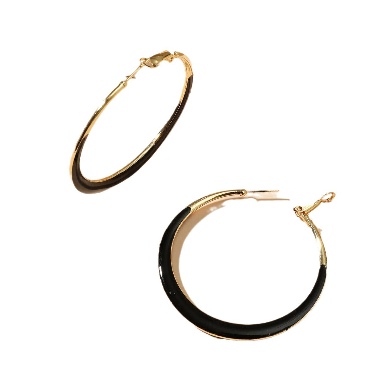 New Japanese and Korean jewelry, dripping glaze, large hoop earrings, earrings, women's high-end sense of French temperament, circle earrings