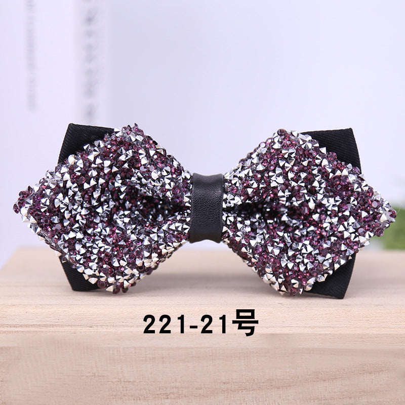 221 multicolor male bow tie crystal rhinestone starry wedding groom bow tie bow bow male wedding collar flowers