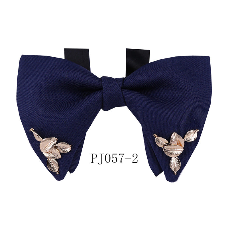 Blue Classic Daily White Shirt Versatile Bow Tie Business Bow Tie Korean Collar Flower