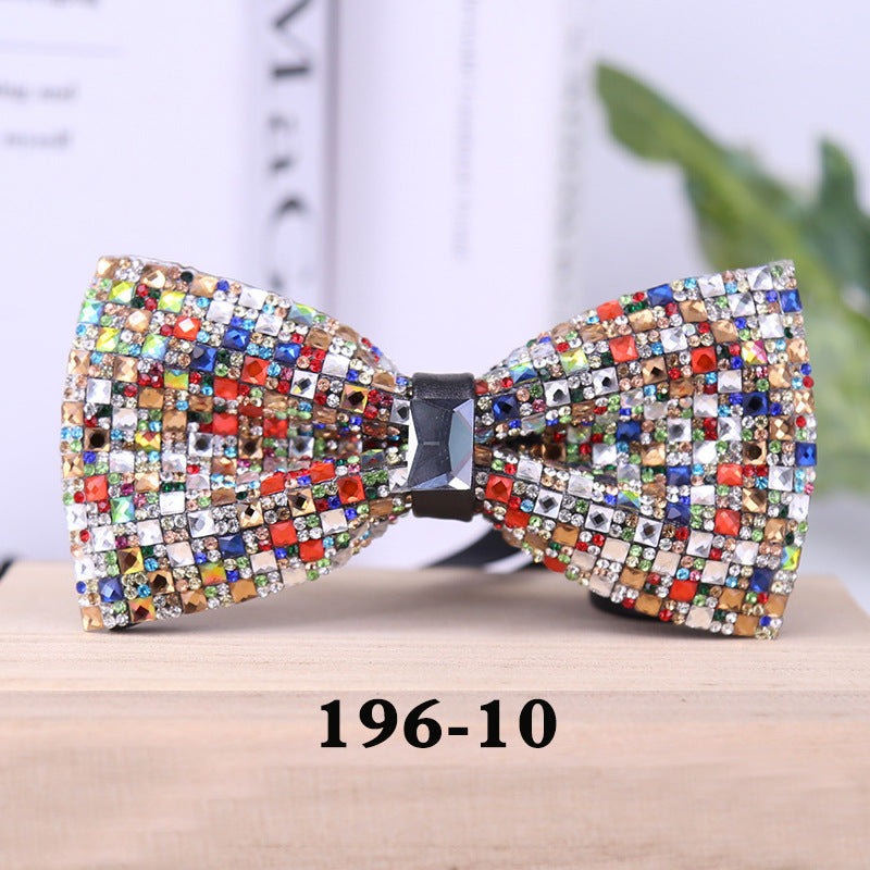 196 rectangular blue crystal bow tie male wedding party suit suit formal dress collar flower man crystal bow