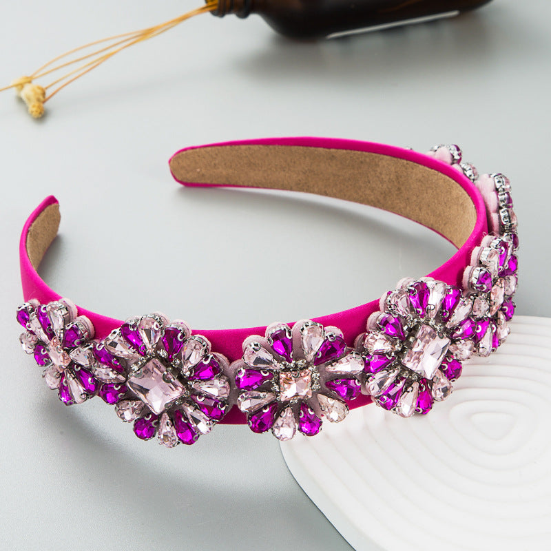 Heming headband, European and American baroque, inlaid with colored diamonds, temperament, rhinestones, three-dimensional headbands, luxury balls, street photography hair accessories