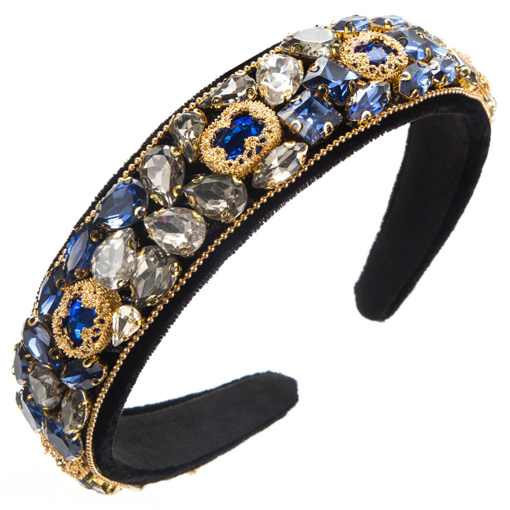 And Ming headbands, fashionable, baroque heavy industries, full drill hoops, women's retro court style, elegant temperament, dinner party hair accessories