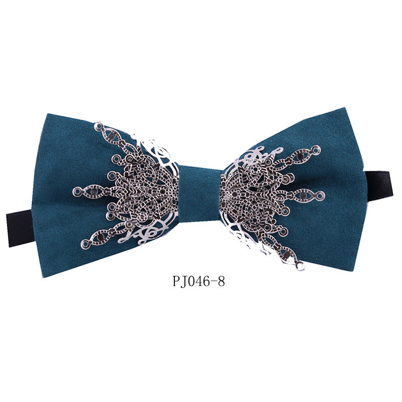 Men's Business Korean Bow Tie Men's Wedding Shirt Dress Red Metal Hardware Bow Multicolor