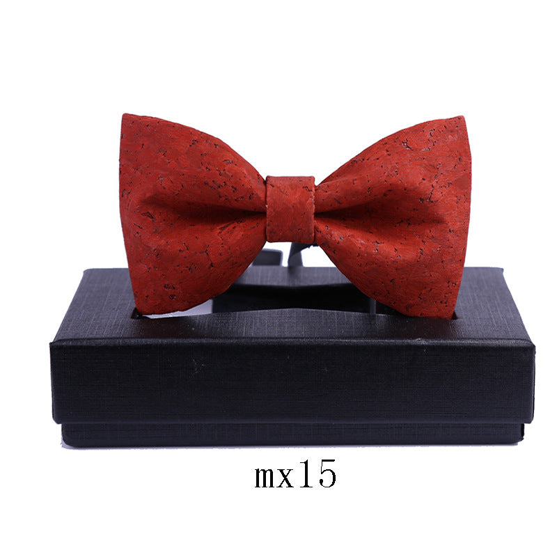 classic sawdust wood grain bow tie business formal wear Korean bow dress collar flower