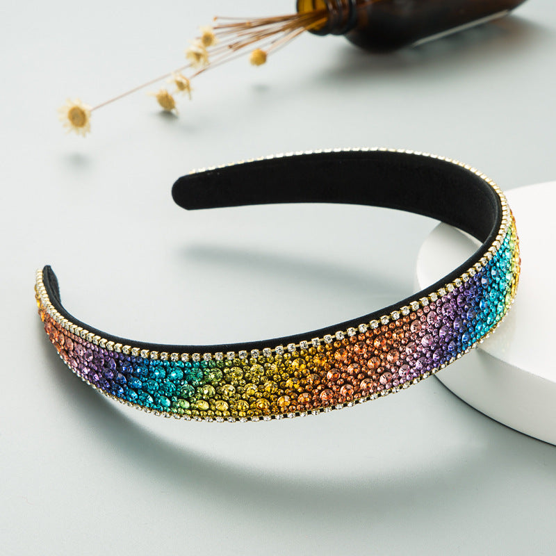 Heming headband, Korean high-quality color, rhinestone, non-slip headband, simple wide-brimmed face wash hair ornament, European and American headwear