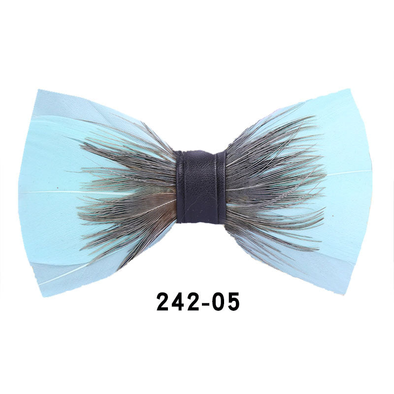 242 color feather wedding groom groomsman group pot butterfly wedding shirt business bow tie flower tie