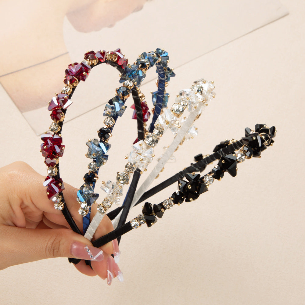 South Korea Dongdaemun crystal inlaid diamond headband simple ins cold headband net red hair accessories and headwear wholesale