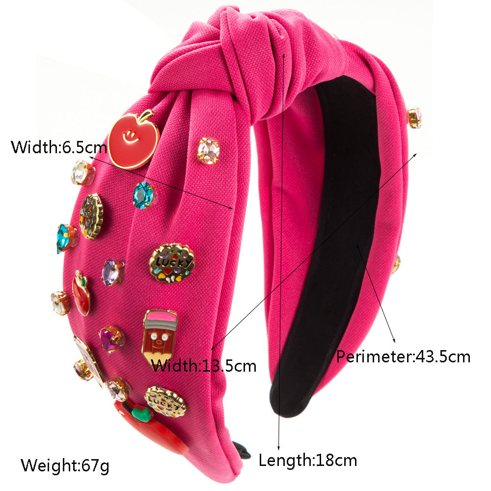 Cross-border new back-to-school season fashion headbands, women's knots, high-quality headbands, creative pencils, apple accessories, hair accessories