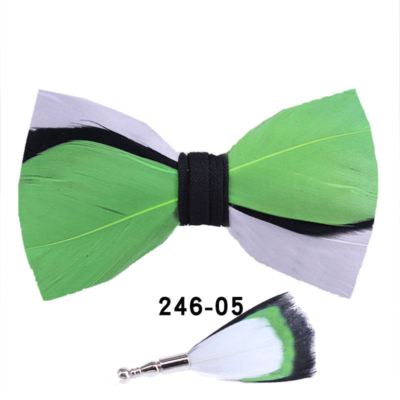 246 color feather wedding groom groomsman group pot butterfly wedding shirt business bow tie flower tie