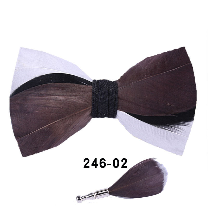 246 color feather wedding groom groomsman group pot butterfly wedding shirt business bow tie flower tie