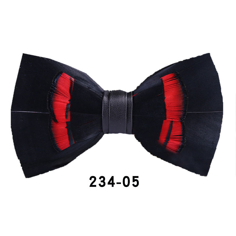 234 blue feather bow tie men's shirt groomsman group pot butterfly wedding host flower collar