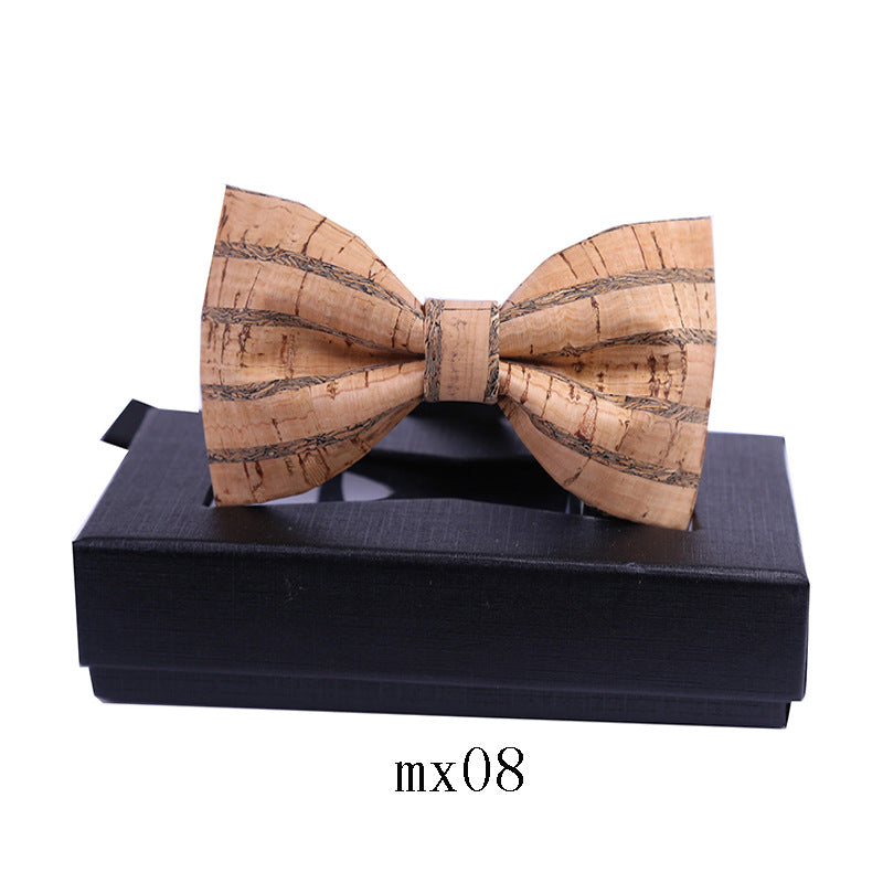 men's wood grain bow tie casual sawdust bow wedding dress host show shirt collar flower