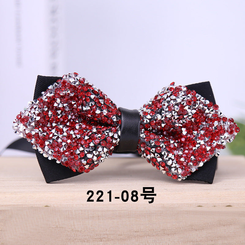 221 multicolor male bow tie crystal rhinestone starry wedding groom bow tie bow bow male wedding collar flowers