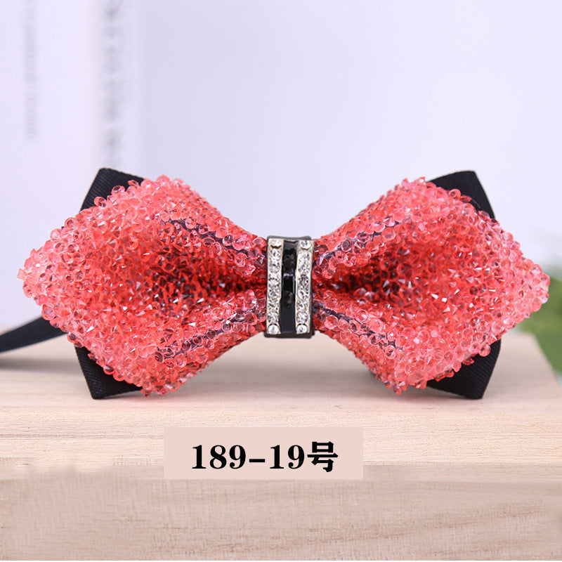 189 crystal bow tie, rhinestones, starry banquet, nightclub, diamond marry, groom, clay bow