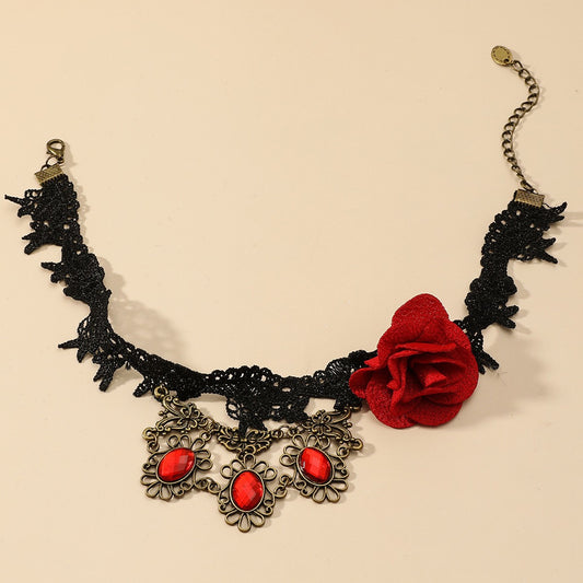 HOT Paris Vintage Lace Stay: Gothic Chokers, Women's Clothes Accessories, Fashion, Short Flower Necklaces, Clavicle Chains