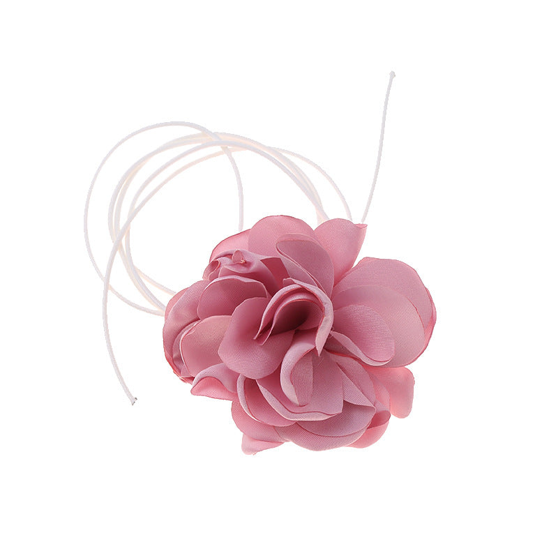 Black three-dimensional flower tie rose necklace neck flower neckband tie neck accessories collar cross-border new accessories