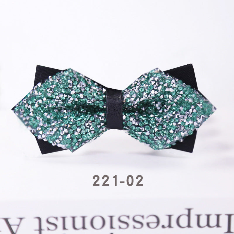 221 multicolor male bow tie crystal rhinestone starry wedding groom bow tie bow bow male wedding collar flowers