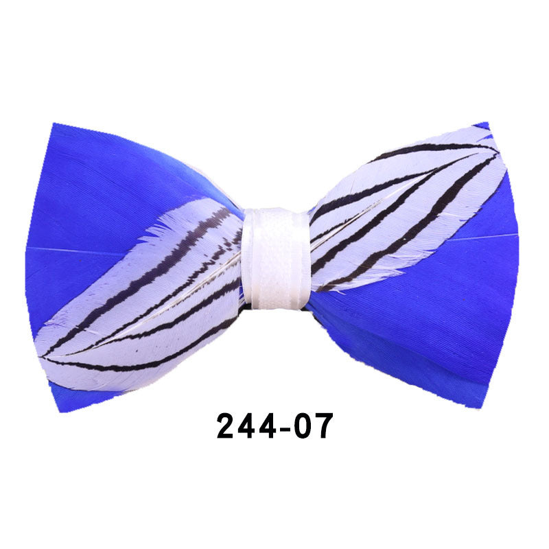 244 blue red feather wedding groom groomsmen group butterfly wedding shirt business yellow bow tie flower tie