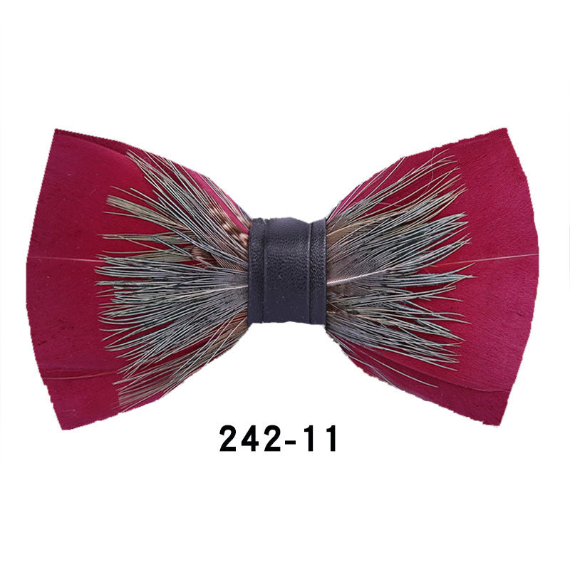 242 color feather wedding groom groomsman group pot butterfly wedding shirt business bow tie flower tie