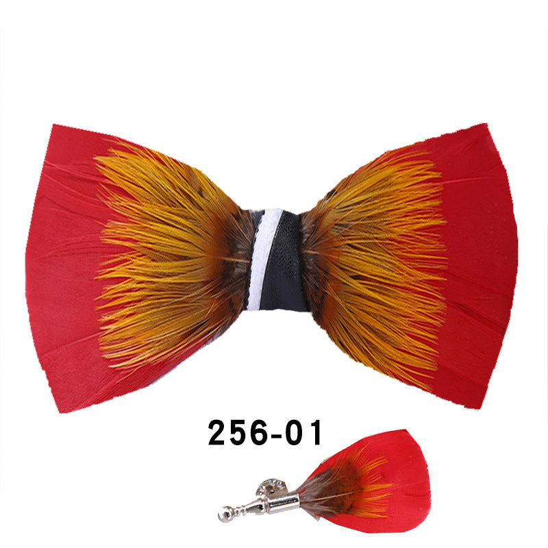 256 red feather wedding groom groomsman butterfly wedding shirt male green black bow tie and flower tie