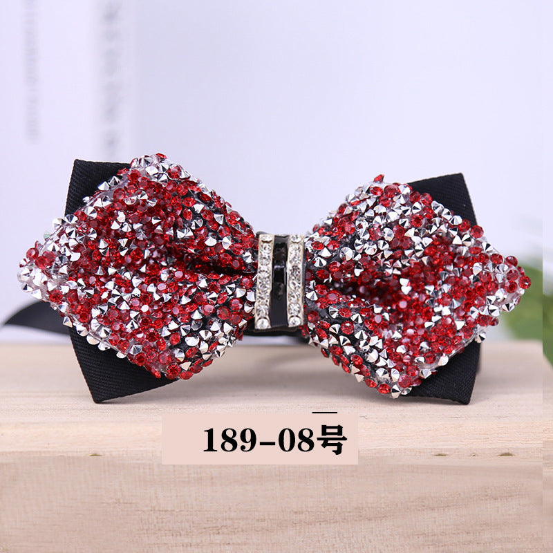 189 crystal bow tie, rhinestones, starry banquet, nightclub, diamond marry, groom, clay bow