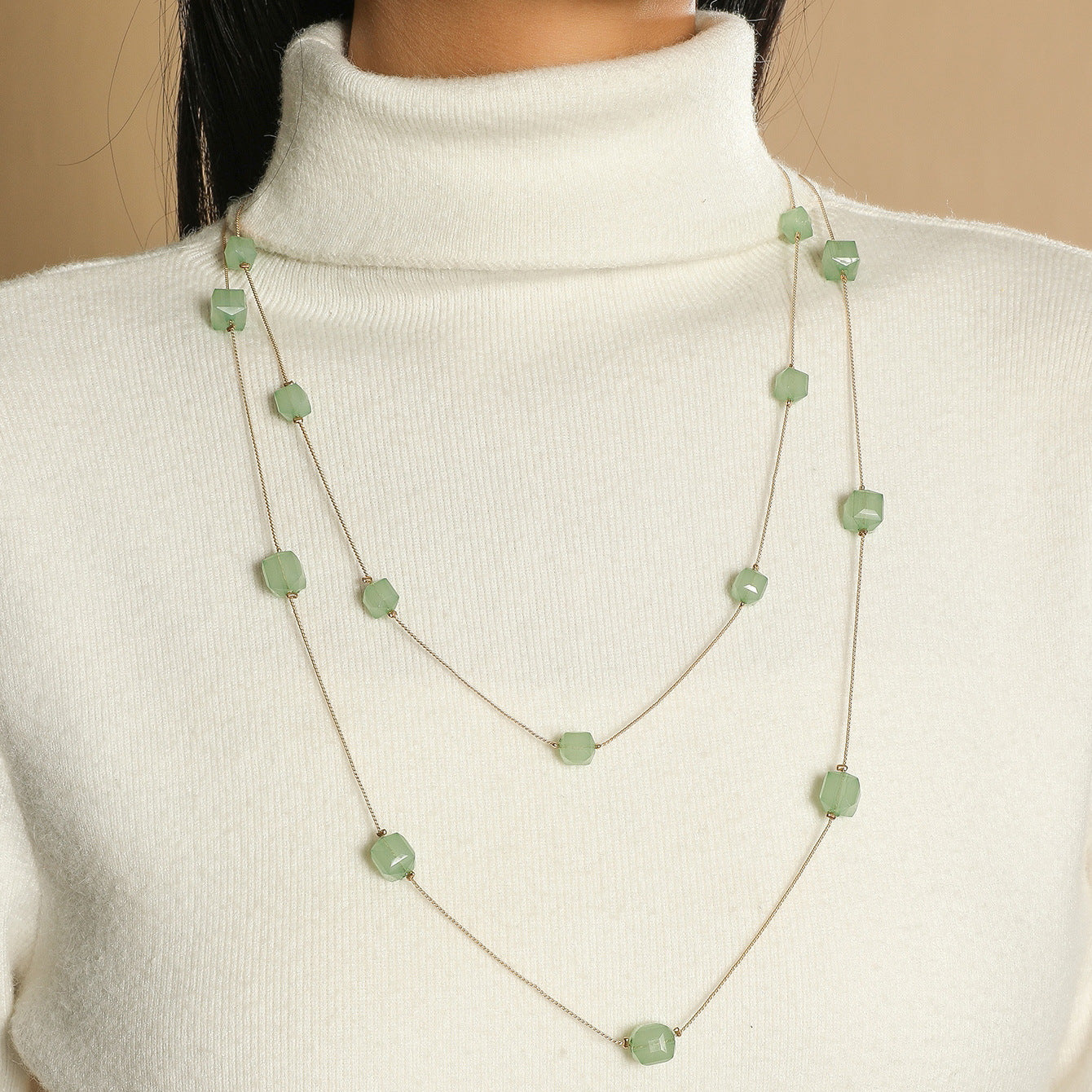 2023 New Autumn/Winter Beaded Sweater Chain: Fashionable, Simple and Versatile, High-end Candy Color Necklace, Long Sweater Chain