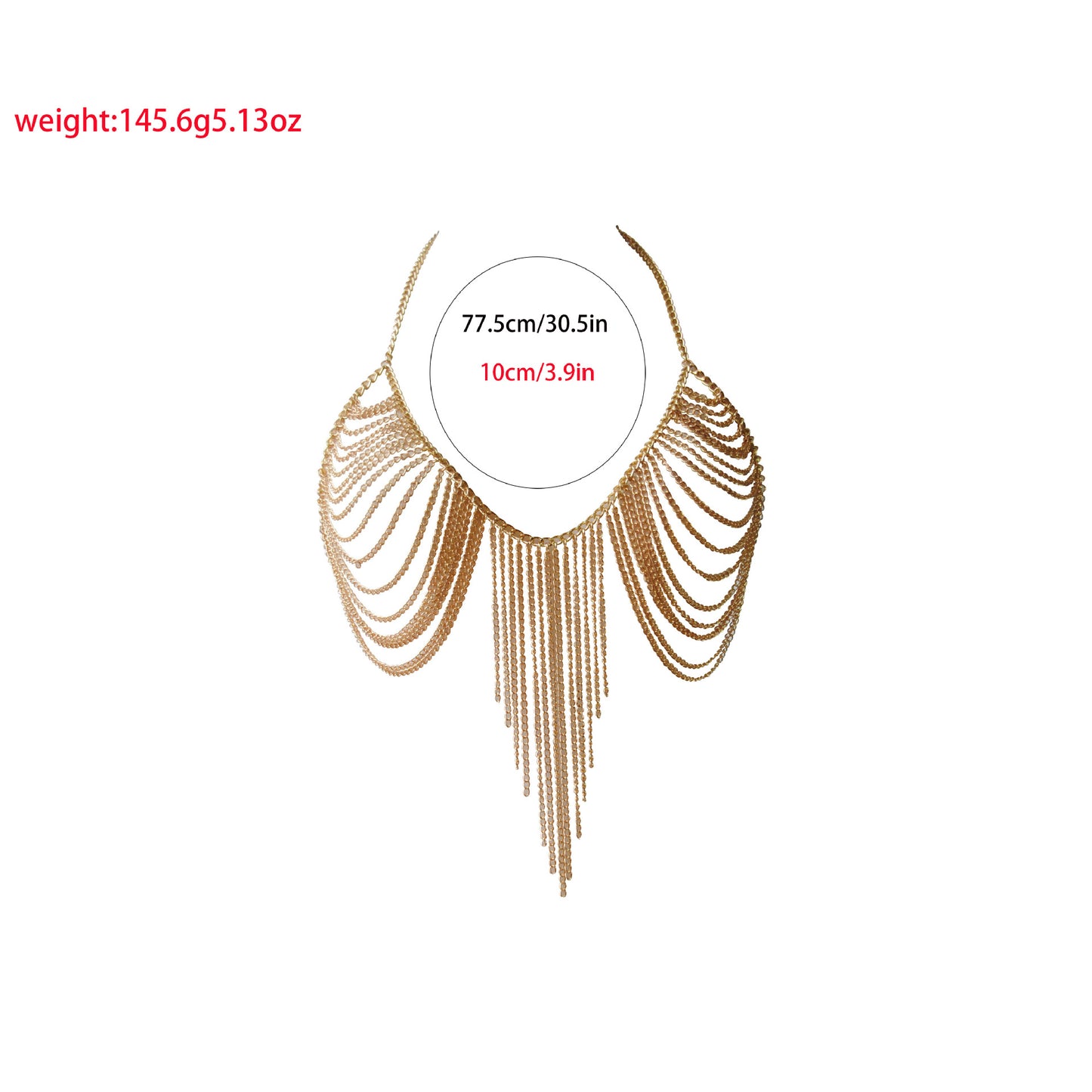 New European and American cross-border jewelry, fashionable sexy chest chain, exaggerated tassel, nightclub chain, bikini body chain