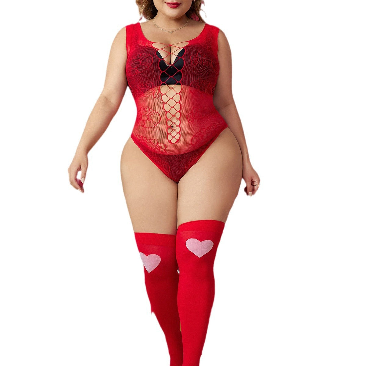 Yue Die's new plus size erotic net suit christmas party tight-fitting underwear sexy seductive YD5091Q