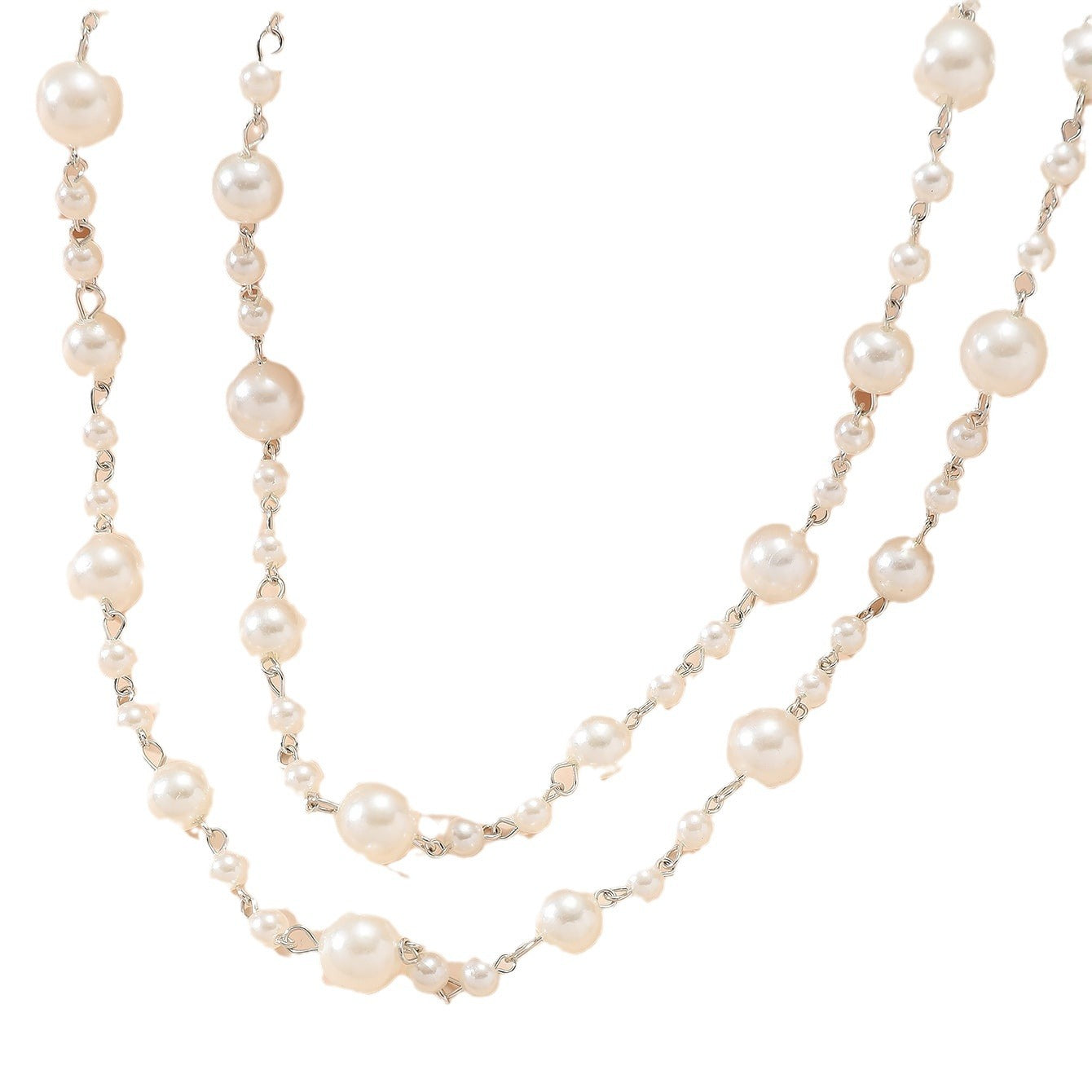 The new European and American pearl necklace jewelry is niche fashion and versatile, and the long style is stacked and worn in autumn and winter, and the temperament is simple, and the sweater chain is simple