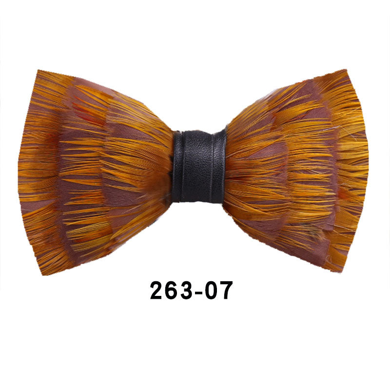 263 Gray Black Feather Bow Tie Men's Wedding Banquet Clay Suit Accessories Shirt With Box Bow