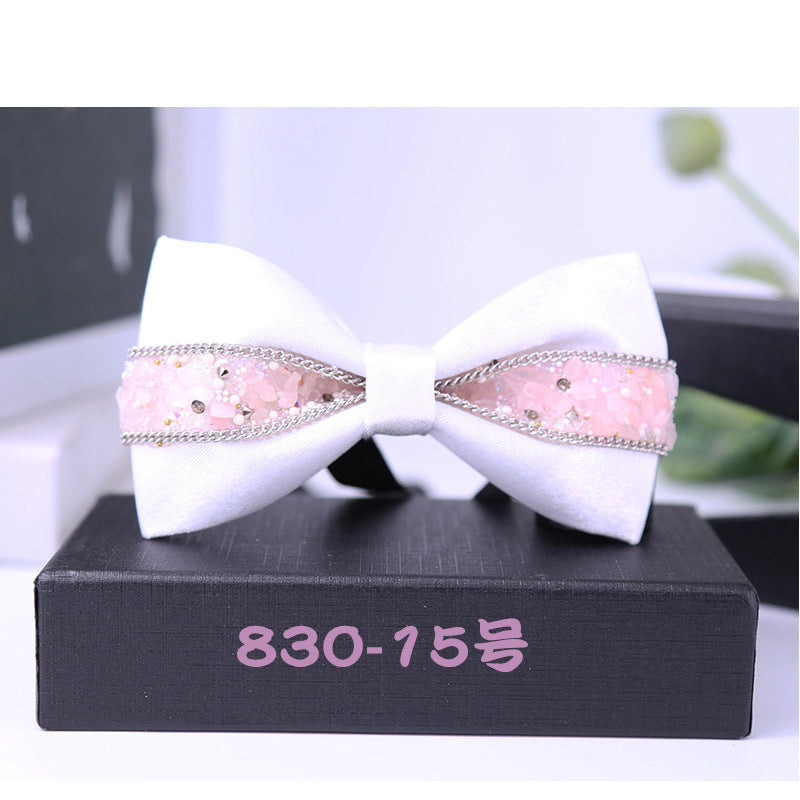 830 bow tie male rhinestone blue butterfly wedding ceremony groom master of ceremonies presided over crystal children's dress collar flowers