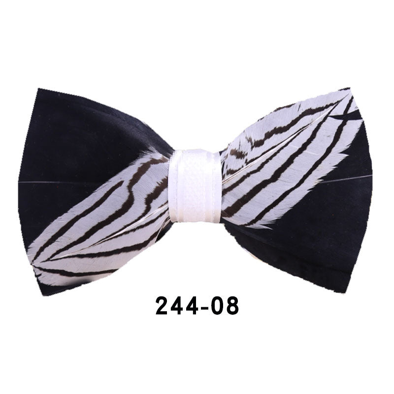 244 blue red feather wedding groom groomsmen group butterfly wedding shirt business yellow bow tie flower tie