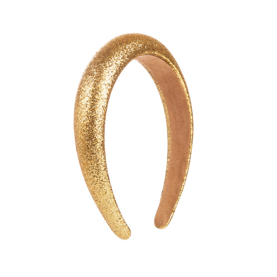 The Korean version of the bright and simple new sponge headband, women's sense of luxury, wide side, high skull headband, elegant temperament, headband