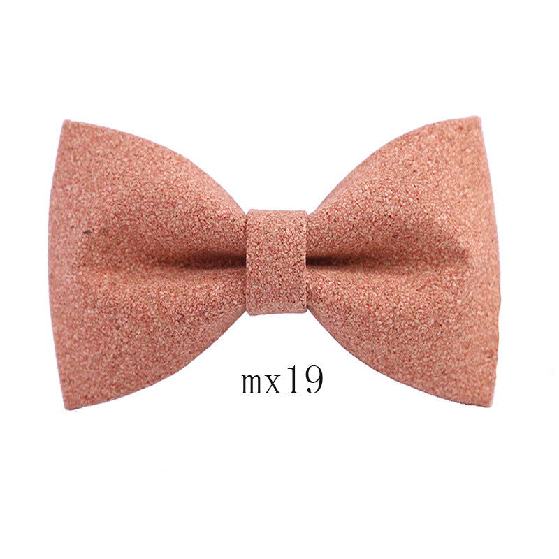 Men's Wood Grain Bow Tie Casual Sawdust Bow Wedding Show Host Shirt Dress Formal Wear Collar Flower