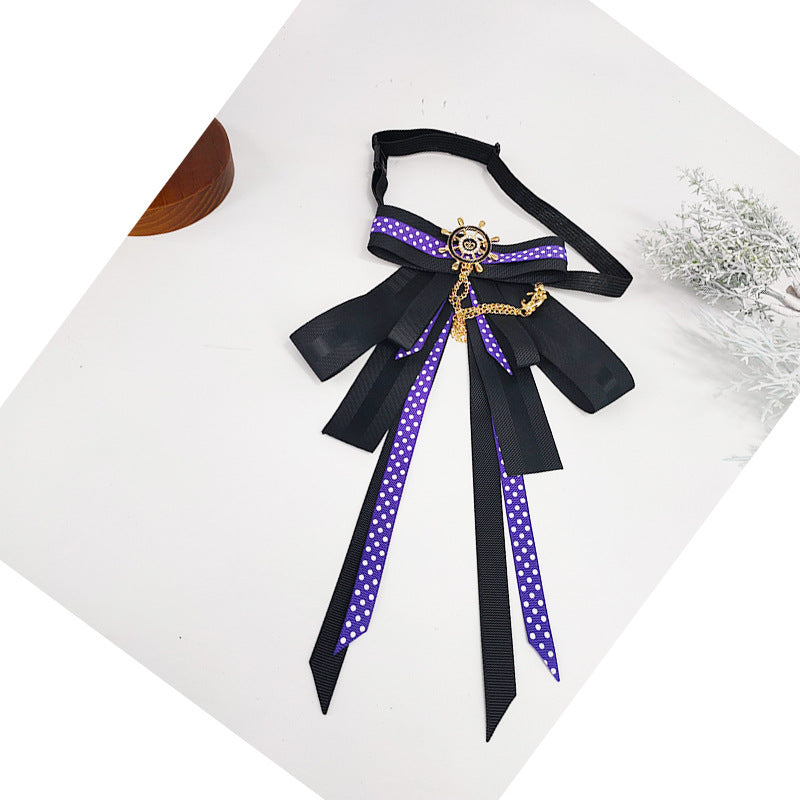 Collar flower female British college style student bow bow stewardess bank occupation bow tie shirt accessories collar flower check red
