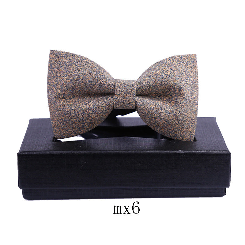 men's wood grain bow tie casual sawdust bow wedding dress host show shirt collar flower