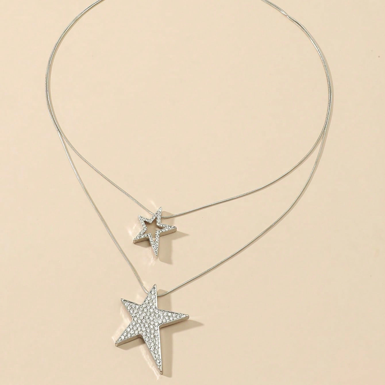 New Korean version double-layered five-pointed star sweater chain ornament fashion trend long fashion versatile necklace