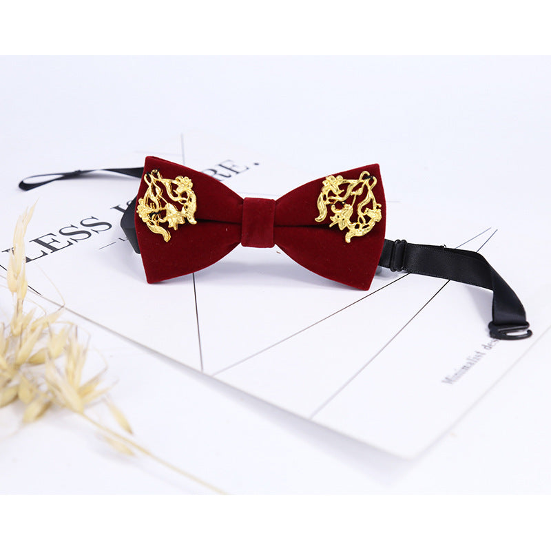 Dragon Year Bow Tie Men's Wedding Dress Bow Bow Korean Version Performance Suit Versatile College Style Bow Tie