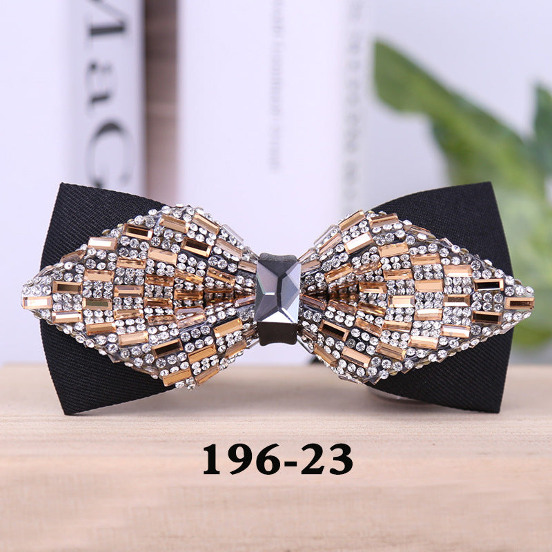 196 rectangular blue crystal bow tie male wedding party suit suit formal dress collar flower man crystal bow